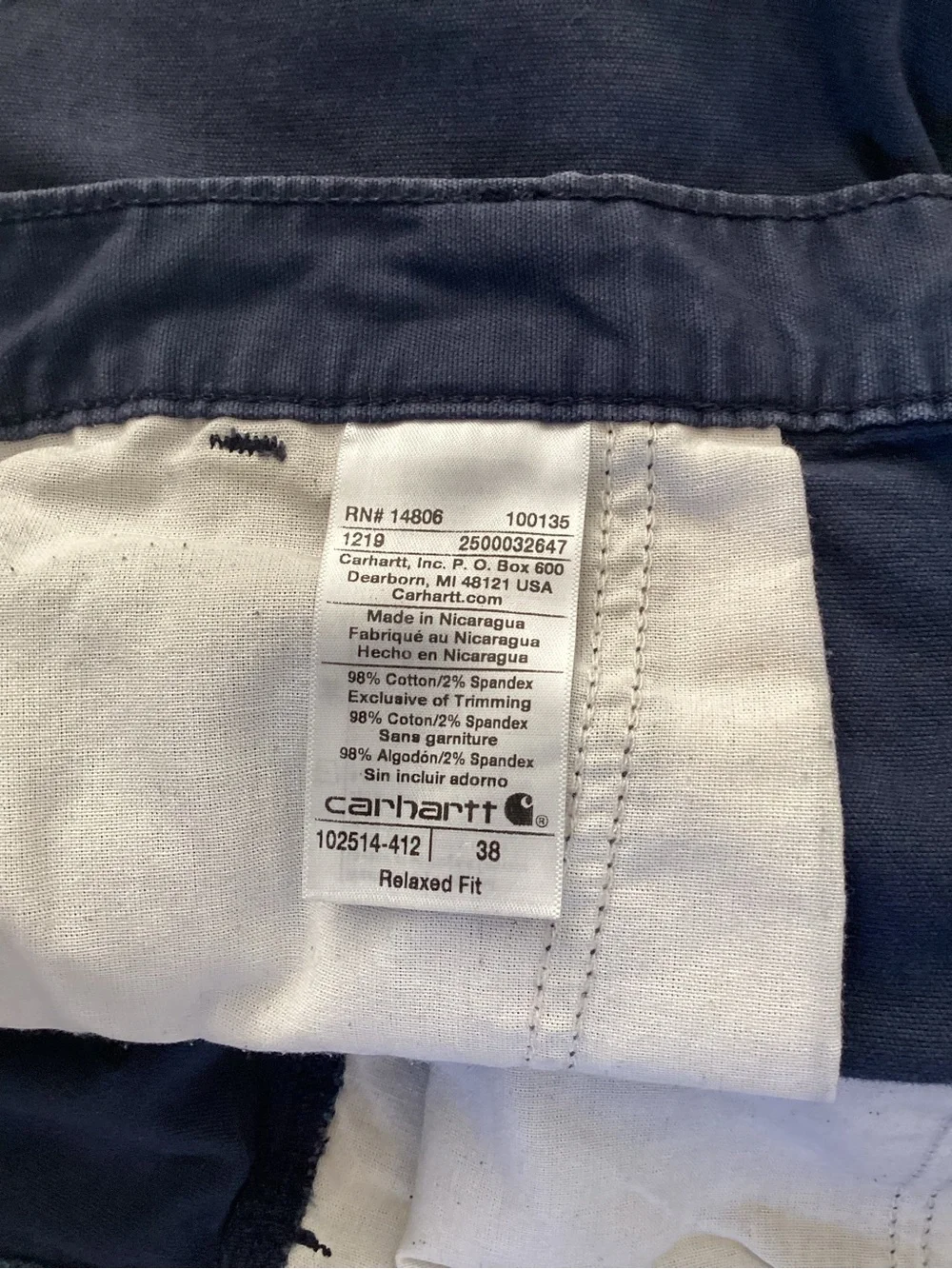 Carhartt Navy Rugged Flex Work Shorts Utility Pocket